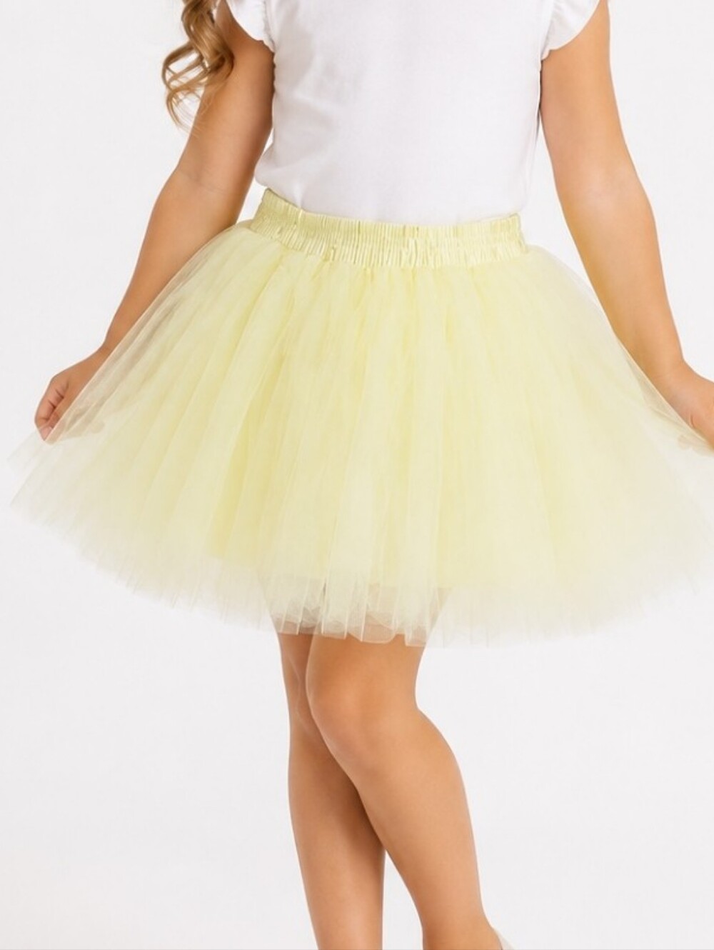 Yellow Layered Tulle Skirt